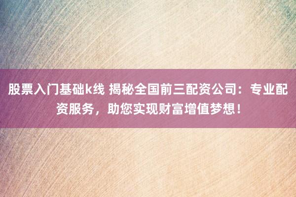 股票入门基础k线 揭秘全国前三配资公司：专业配资服务，助您实现财富增值梦想！